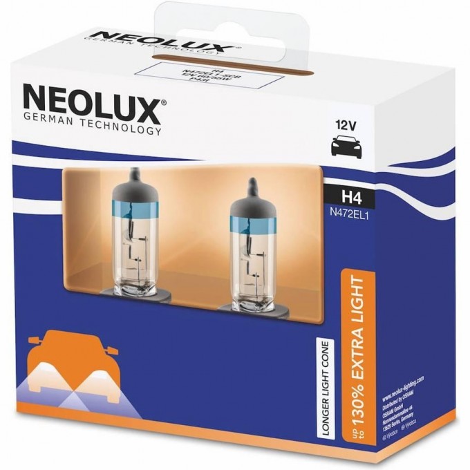 Автолампы NEOLUX H4 +130% Extra Light N472EL1-2SCB (2 шт) 4052899540491 Автолампы NEOLUX H4 +130% Extra Light N472EL1-2SCB (2 шт) 4052899540491