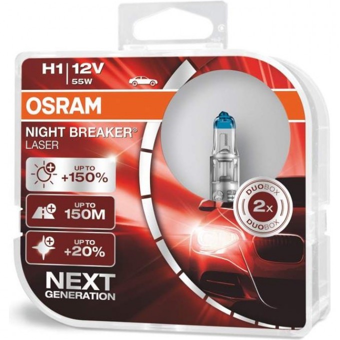 Автолампы OSARAM H1 OSRAM NIGHT BREAKER LASER 64150NL-HCB (2 шт) 4052899991491 Автолампы OSARAM H1 OSRAM NIGHT BREAKER LASER 64150NL-HCB (2 шт) 4052899991491
