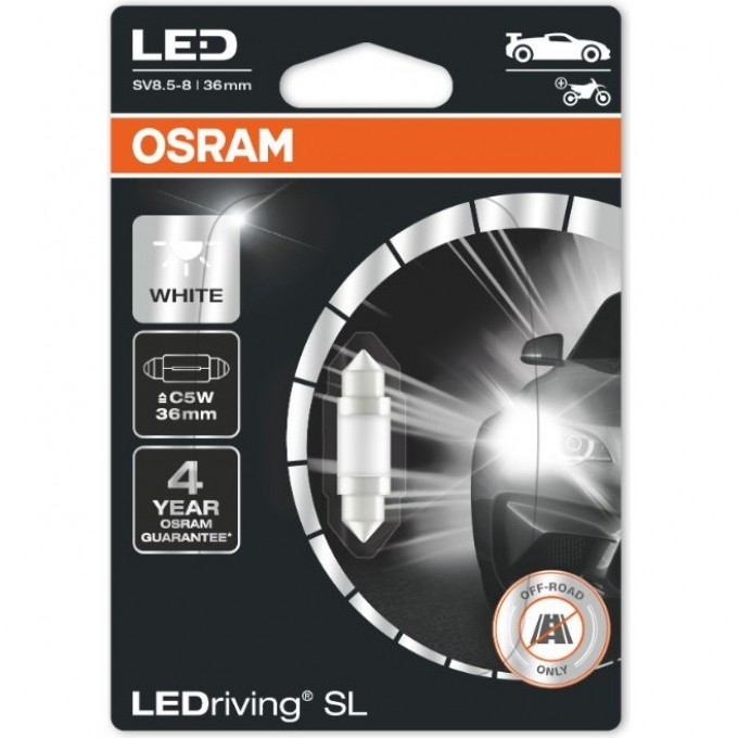 Автолампы OSRAM C5W LEDriving SL 36mm Белые - 6418DWP (1 шт) 4062172150651 Автолампы OSRAM C5W LEDriving SL 36mm Белые - 6418DWP (1 шт) 4062172150651