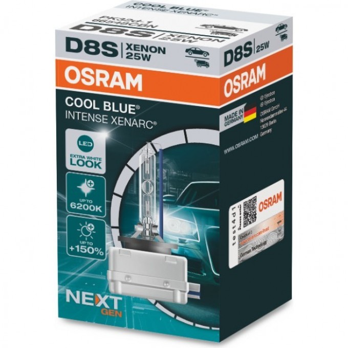 Автолампы OSRAM D8S XENARC® COOL BLUE® INTENSE Next Gen — 66548CBN 4062172148412 Автолампы OSRAM D8S XENARC® COOL BLUE® INTENSE Next Gen — 66548CBN 4062172148412