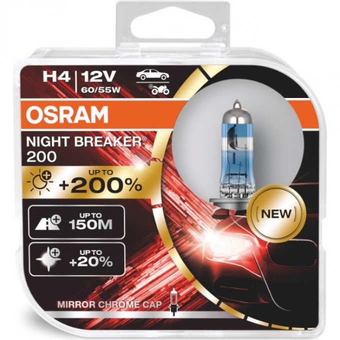 Автолампы OSRAM H4 NIGHT BREAKER 200 64193NB200-HCB 4062172198158 Автолампы OSRAM H4 NIGHT BREAKER 200 64193NB200-HCB 4062172198158