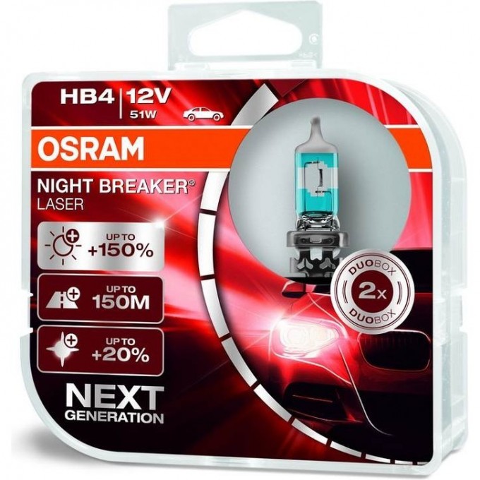 Автолампы OSRAM HB4 NIGHT BREAKER® LASER 9006NL - HCB (2 шт) 4052899992177 Автолампы OSRAM HB4 NIGHT BREAKER® LASER 9006NL - HCB (2 шт) 4052899992177