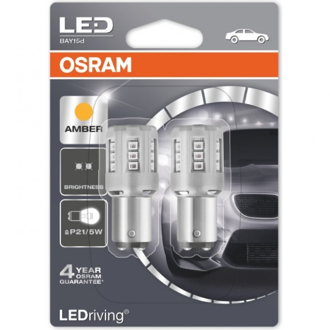Автолампы OSRAM LED ≜P21/5W LEDRIVING 1457YE-02B Amber - Жёлтый (2шт) 4052899434110 Автолампы OSRAM LED ≜P21/5W LEDRIVING 1457YE-02B Amber - Жёлтый (2шт) 4052899434110