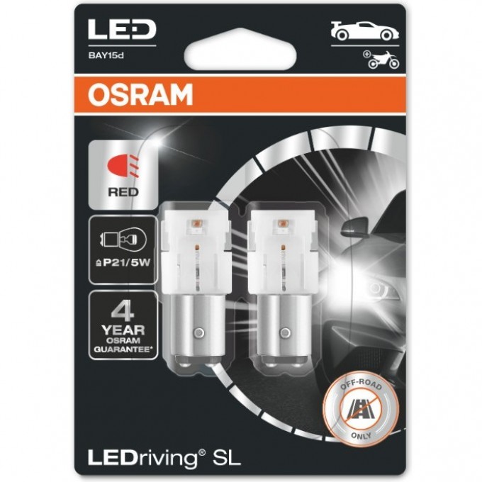 Автолампы OSRAM LED ≜P21/5W LEDRIVING SL 7528DRP-02B RED Красные 4062172151740 Автолампы OSRAM LED ≜P21/5W LEDRIVING SL 7528DRP-02B RED Красные 4062172151740
