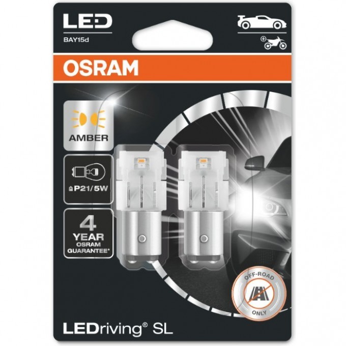 Автолампы OSRAM LED ≜P21/5W LEDRIVING SL 7528DYP-02B AMBER Желтый 4062172151702 Автолампы OSRAM LED ≜P21/5W LEDRIVING SL 7528DYP-02B AMBER Желтый 4062172151702
