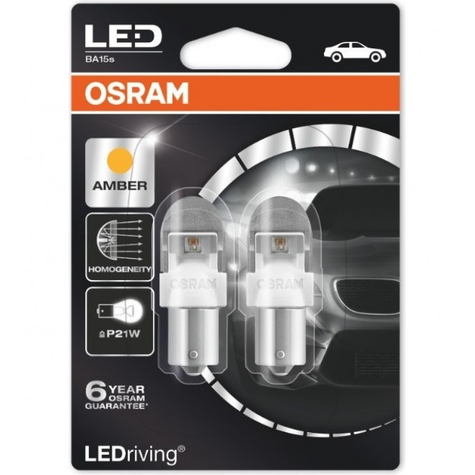 Автолампы OSRAM LED ≜P21W LEDRIVING 7556YE-02B Желтый (2шт) 4052899441668 Автолампы OSRAM LED ≜P21W LEDRIVING 7556YE-02B Желтый (2шт) 4052899441668
