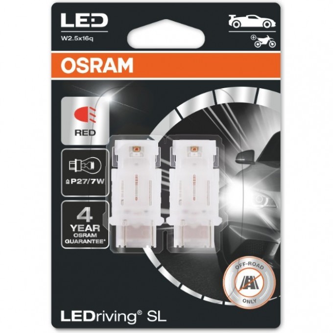 Автолампы OSRAM LED ≜P27/7W LEDRIVING SL 3157DRP-02B RED Красные 4062172151689 Автолампы OSRAM LED ≜P27/7W LEDRIVING SL 3157DRP-02B RED Красные 4062172151689
