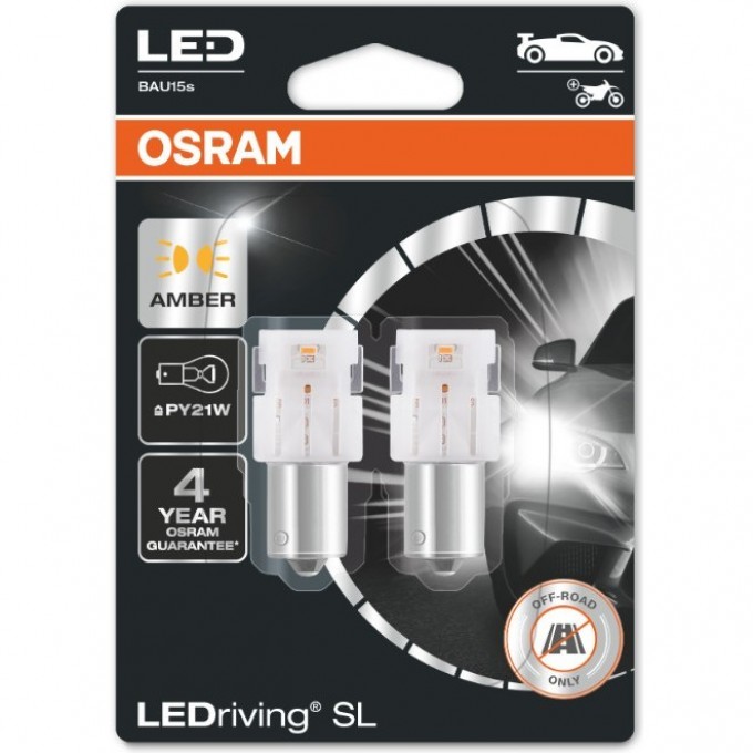 Автолампы OSRAM LED ≜PY21W LEDRIVING SL 7507DYP-02B AMBER - Желтый 4062172152242 Автолампы OSRAM LED ≜PY21W LEDRIVING SL 7507DYP-02B AMBER - Желтый 4062172152242