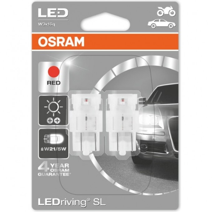 Автолампы OSRAM LED ≜W21/5W LEDRIVING 7716R-02B RED - Красные 4052899520592 Автолампы OSRAM LED ≜W21/5W LEDRIVING 7716R-02B RED - Красные 4052899520592