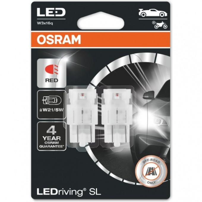 Автолампы OSRAM LED ≜W21/5W LEDRIVING SL 7515DRP-02B RED Красный 4062172152280 Автолампы OSRAM LED ≜W21/5W LEDRIVING SL 7515DRP-02B RED Красный 4062172152280