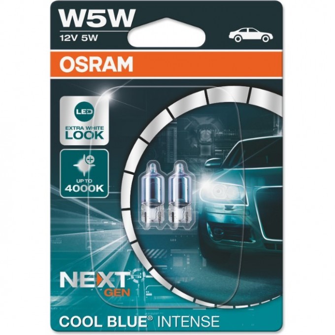 Автолампы OSRAM W5W COOL BLUE® INTENSE Next Gen 2825CBN-02B (2825HCBN-02B) 4062172215060 Автолампы OSRAM W5W COOL BLUE® INTENSE Next Gen 2825CBN-02B (2825HCBN-02B) 4062172215060