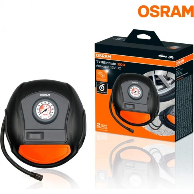 Компрессор автомобильный с аналоговым манометром OSRAM TYREinflate 200 OTI200 4052899620209 Компрессор автомобильный с аналоговым манометром OSRAM TYREinflate 200 OTI200 4052899620209