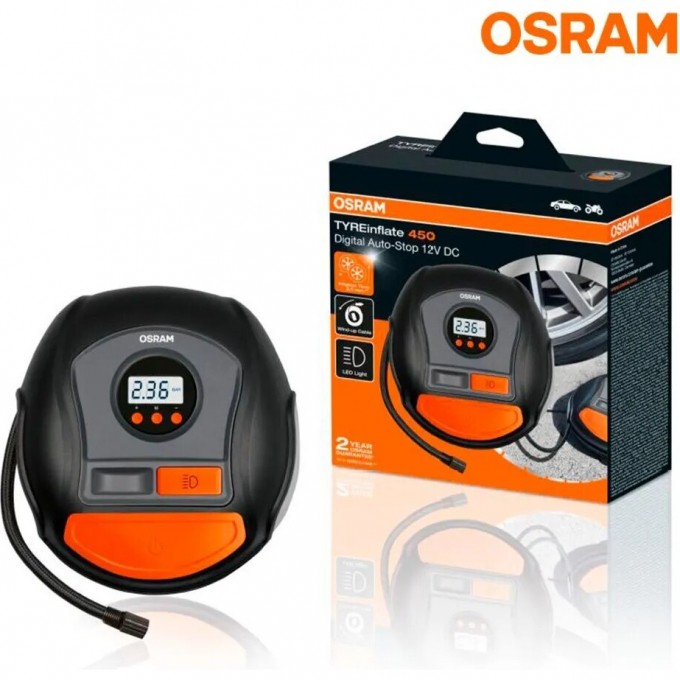 Компрессор с цифровым манометром OSRAM TYREinflate 450 OTI450 4052899620216 Компрессор с цифровым манометром OSRAM TYREinflate 450 OTI450 4052899620216