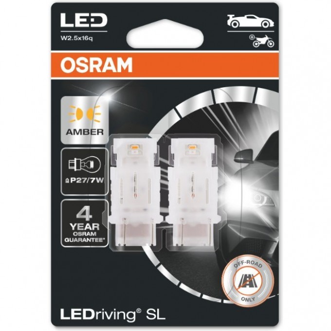 ламп OSRAM LED ≜W27/7W LEDRIVING SL 3157DYP-02B AMBER Желтый 4062172151665 ламп OSRAM LED ≜W27/7W LEDRIVING SL 3157DYP-02B AMBER Желтый 4062172151665