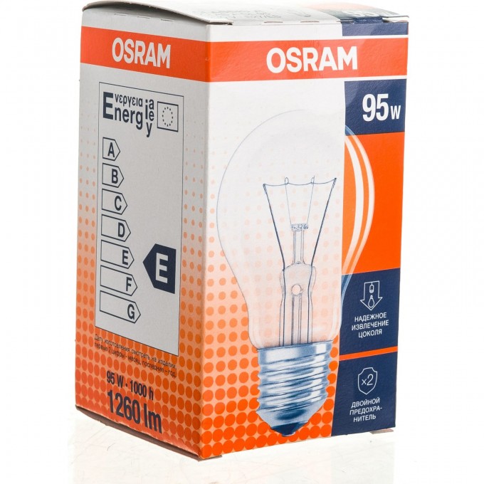 Лампа накаливания OSRAM CLASSIC A CL 95Вт 230В E27 NCE 4058075027831 Лампа накаливания OSRAM CLASSIC A CL 95Вт 230В E27 NCE 4058075027831