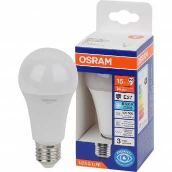 Лампа светодиодная OSRAM LED 15Вт Е27 6500К 1521Лм груша 220В Лампа светодиодная OSRAM LED 15Вт Е27 6500К 1521Лм груша 220В