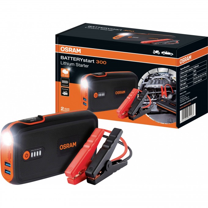 Пусковое устройство OSRAM BATTERYstart 300 OBSL300 для аккумулятора автомобиля 4052899620483 Пусковое устройство OSRAM BATTERYstart 300 OBSL300 для аккумулятора автомобиля 4052899620483