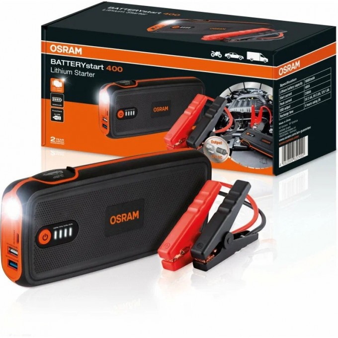 Пусковое устройство OSRAM BATTERYstart 400 OBSL400 для аккумулятора автомобиля 4052899620490 Пусковое устройство OSRAM BATTERYstart 400 OBSL400 для аккумулятора автомобиля 4052899620490