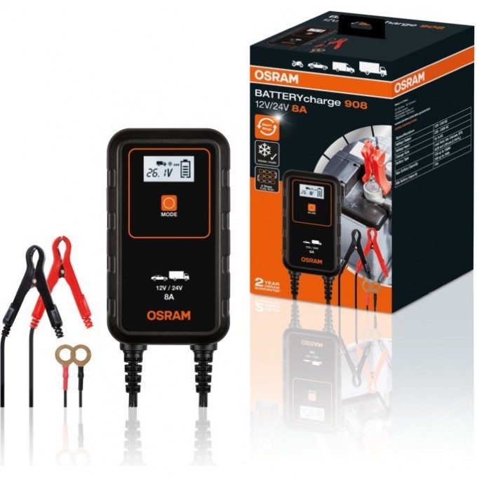 Зарядное устройство OSRAM для аккумулятора автомобиля BATTERYcharge 908 (OEBCS908) 4052899620544 Зарядное устройство OSRAM для аккумулятора автомобиля BATTERYcharge 908 (OEBCS908) 4052899620544